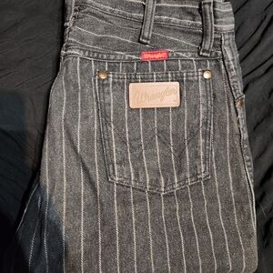 Wrangler Vintage Charcoal Pinstripe Denim